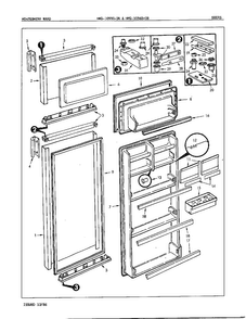 Doors Diagram and Parts List for  Admiral Refrigerator