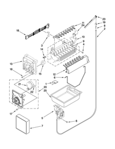 Icemaker Parts Diagram and Parts List for  Maytag Refrigerator