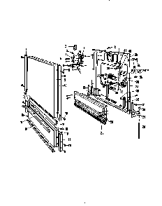 Door Details Diagram and Parts List for  Caloric Dishwasher