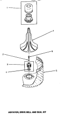 Part Location Diagram of R9900189 Whirlpool Drive Bell and Seal Kit