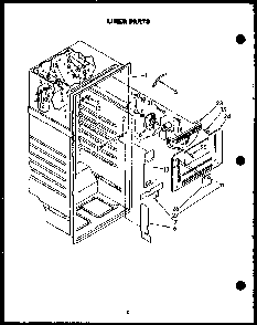 Liner Parts Diagram and Parts List for MN00 Caloric Refrigerator