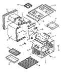 MAIN TOP AND OVEN ASSY Diagram and Parts List for P1132622N L Caloric Range
