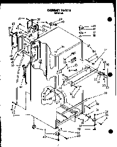 Cabinet Parts Diagram and Parts List for MN11 Caloric Refrigerator