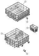 RACKS Diagram and Parts List for  Magic Chef Dishwasher