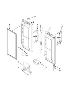 Refrigerator Door Parts Diagram and Parts List for  Maytag Refrigerator