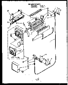 Ice Maker Parts Diagram and Parts List for MN01 Caloric Refrigerator