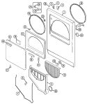 DOOR Diagram and Parts List for  Crosley Dryer
