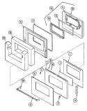 DOOR (UPPER) Diagram and Parts List for  Magic Chef Wall Oven