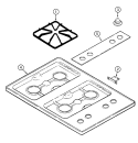TOP ASSY. Diagram and Parts List for  Admiral Cooktop
