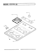 TOP ASSY. Diagram and Parts List for  Admiral Cooktop