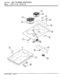 TOP ASSY. / BURNER BOX Diagram and Parts List for  Admiral Cooktop