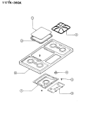 TOP ASSEMBLY (GRIDDLE) Diagram and Parts List for  Admiral Cooktop