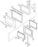 DOOR Diagram and Parts List for  Jenn-Air Wall Oven