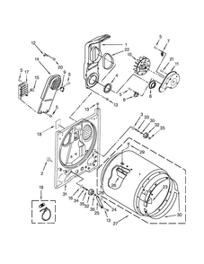 Bulkhead Parts Diagram and Parts List for  Crosley Dryer
