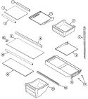 SHELVES & ACCESSORIES Diagram and Parts List for  Admiral Refrigerator