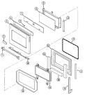 DOOR (W30400P / PC) Diagram and Parts List for  Jenn-Air Wall Oven