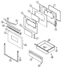 DOOR / DRAWER Diagram and Parts List for  Maytag Range
