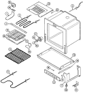 OVEN / BASE Diagram and Parts List for  Maytag Range