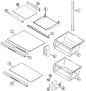 SHELVES & ACCESSORIES Diagram and Parts List for  Magic Chef Refrigerator