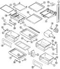 SHELVES & ACCESSORIES Diagram and Parts List for  Jenn-Air Refrigerator
