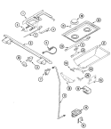 Part Location Diagram of WP2001F175-09 Whirlpool Cook Top Base