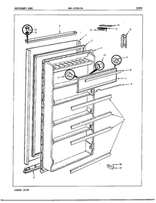 Doors Diagram and Parts List for  Admiral Refrigerator