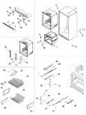 INTERIOR CABINET & FREEZER SHELVING Diagram and Parts List for PJCB2059GS1 Jenn-Air Refrigerator