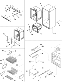 INTERIOR CABINET & FREEZER SHELVING Diagram and Parts List for PJCB2059GS0 Jenn-Air Refrigerator