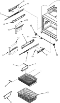 FREEZER SHELVES Diagram and Parts List for  Maytag Refrigerator