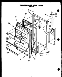 Refrigerator Door Parts Diagram and Parts List for MN10 Caloric Refrigerator