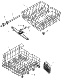 TRACK & RACK ASSEMBLY Diagram and Parts List for  Magic Chef Dishwasher