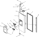 LEFT REFRIGERATOR DOOR (ICE & WATER) Diagram and Parts List for  Amana Refrigerator