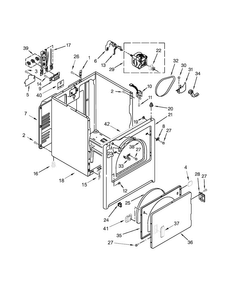 Cabinet Parts Diagram and Parts List for  Crosley Dryer