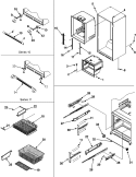 INTERIOR CABINET / TOE GRILLE / FRZ SHELVES Diagram and Parts List for  Jenn-Air Refrigerator