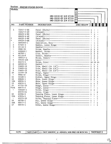 Fresh Food Door Page 2 Diagram and Parts List for  Admiral Refrigerator