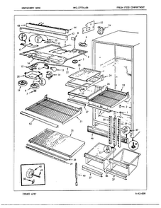 Fresh Food Compartment Diagram and Parts List for  Admiral Refrigerator