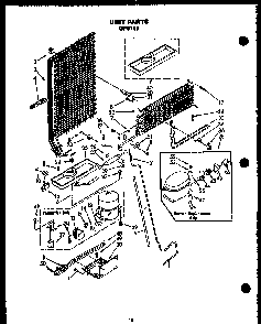 Unit Parts Diagram and Parts List for MN10 Caloric Refrigerator