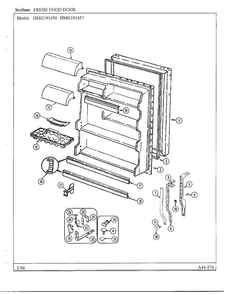 Fresh Food Door Diagram and Parts List for  Admiral Refrigerator
