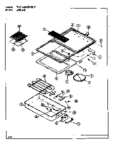 Top Assy. Diagram and Parts List for  Admiral Cooktop