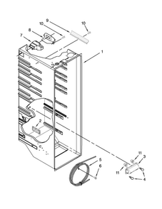 Refrigerator Liner Parts Diagram and Parts List for  Amana Refrigerator