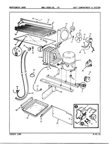Unit Compartment And System Diagram and Parts List for  Admiral Refrigerator
