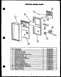 CONTROL PANEL PARTS Diagram and Parts List for  Caloric Range