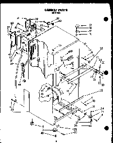 Cabinet Parts Diagram and Parts List for MN10 Caloric Refrigerator
