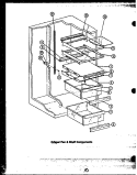 CRISPER PAN & SHELF COMPONENTS Diagram and Parts List for  Caloric Refrigerator