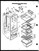 REF LINER PARTS Diagram and Parts List for  Caloric Refrigerator