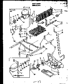 Unit Parts Diagram and Parts List for MN01 Caloric Refrigerator