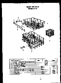 Rack Details Diagram and Parts List for MN03 Caloric Dishwasher
