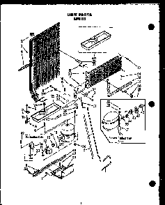 Unit Parts Diagram and Parts List for MN11 Caloric Refrigerator