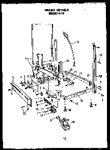 Frame Details Diagram and Parts List for MN01 Caloric Dishwasher
