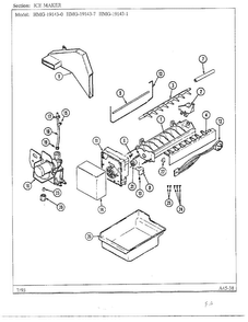 Ice Maker Diagram and Parts List for  Admiral Refrigerator